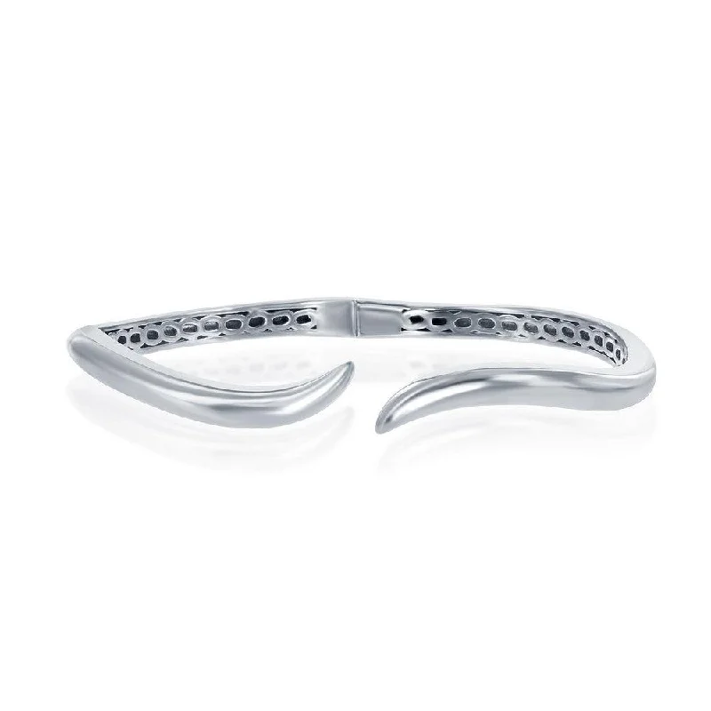 Stunning Silver Bangles For Fashion-Forward Looks-Sterling Silver Waved Bangle