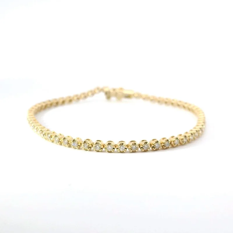 Timeless Diamond Tennis Bracelets For Special Occasions-14K Yellow Gold Diamond Tennis Bracelet