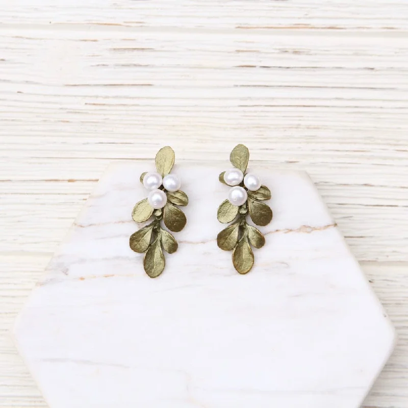 Simple Stud Earrings For Minimalist Fashion-Barberry Pearl Drop Post Earrings