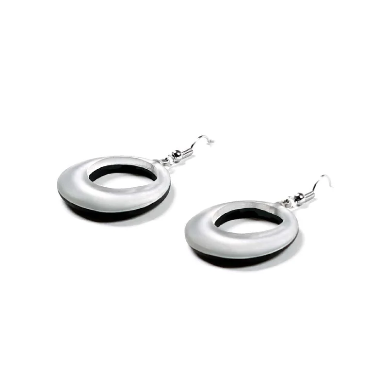 Personalized Earrings For Special Occasions-White Hollow Circle Earrings