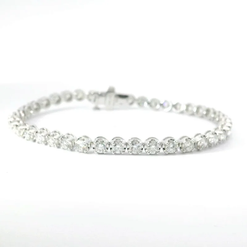 Elegant Pearl-Studded Bracelets For Subtle Glam-14K White Gold Diamond Tennis Bracelet