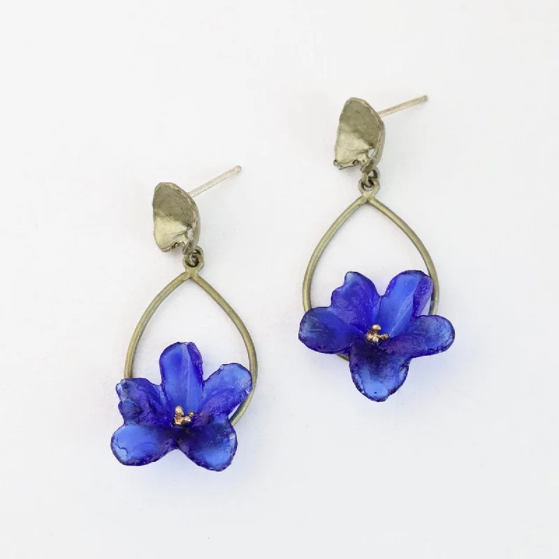 Sparkling Gemstone Earrings For Special Occasions-Wild Violet Hoop Earrings