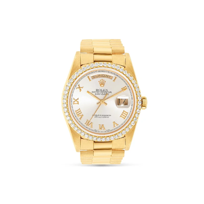 Unique Beaded Charm Bracelets For Personal Style-Rolex Day-Date 36mm White Diamond Dial With Presidential Bracelet