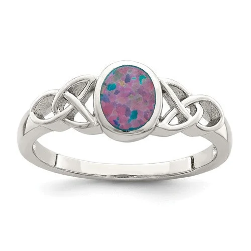 Stunning Cocktail Rings For Bold Glam-Sterling Silver Created Opal Celtic Knot Ring