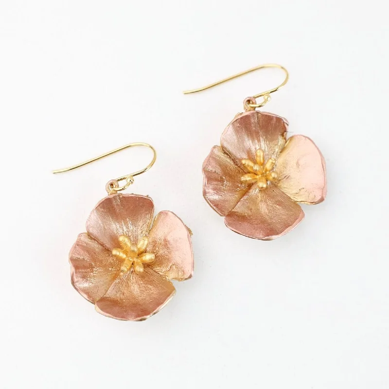 Designer Earrings For Luxury Lovers-California Poppy Large Flower Earrings