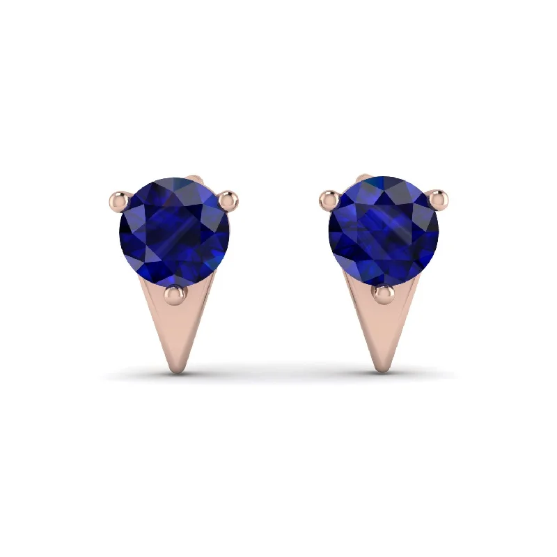 Bold Earrings For Statement Looks-Triangle Sapphire Earrings - Aisha No. 14