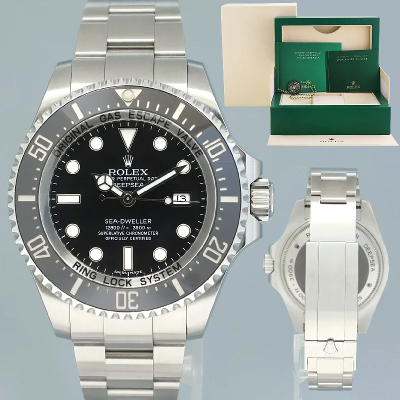 Unique Titanium Watches For Modern Appeal-MINT Rolex Sea-Dweller DEEPSEA 116660 Steel 44mm Black Ceramic Watch Box