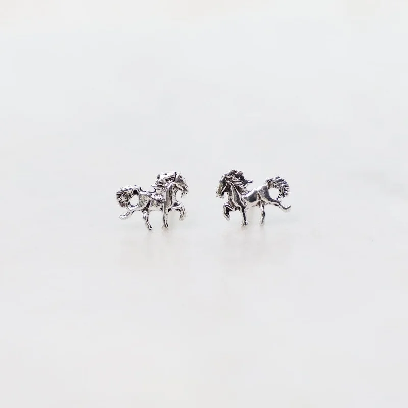 Beautiful Gemstone Earrings For Elegant Glam-Sterling Silver Horse Post Earrings