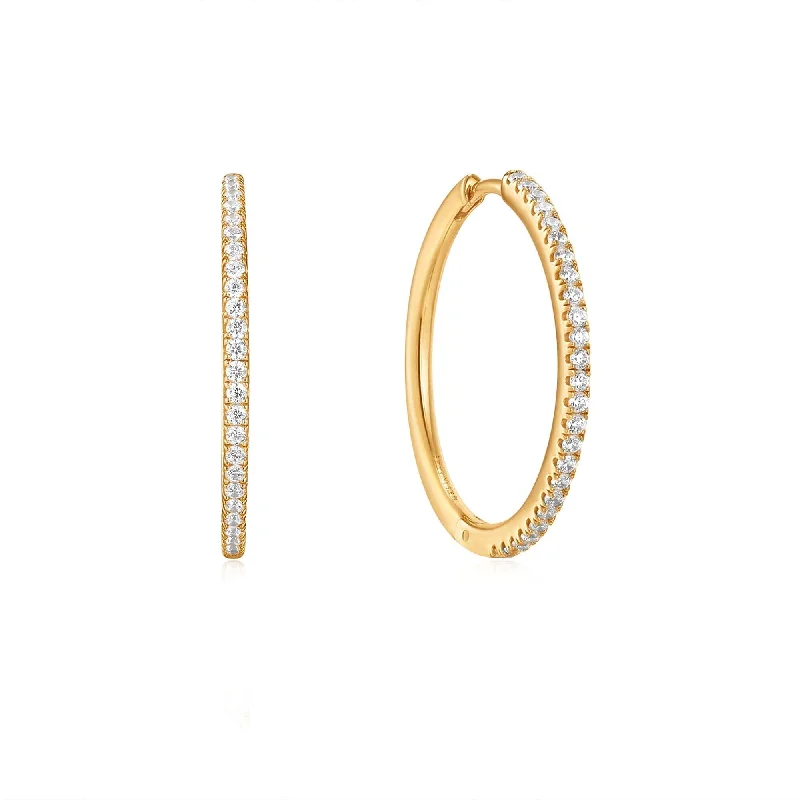 Gold Stud Earrings For Elegant Looks-Gold Glam Hoop Earrings