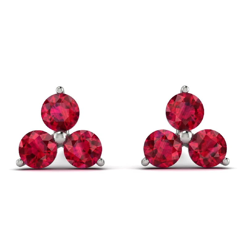 Stunning Hoop Earrings For Statement Style-Minimalist Ruby Stud Earrings - Jillian No. 12