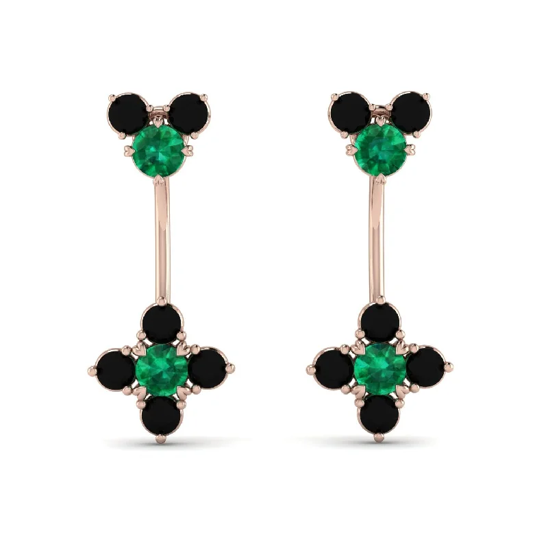 Fashionable Resin Earrings For Casual Style-Hanging Emerald Compass Earrings - Brittany No. 35