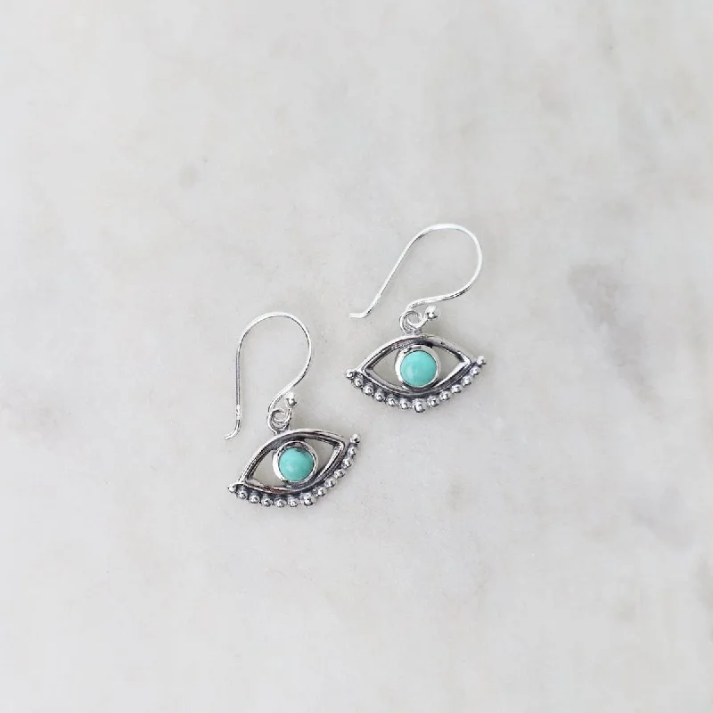 Trendy Crystal Earrings For Everyday Style-Evil Eye with Turquoise Earrings