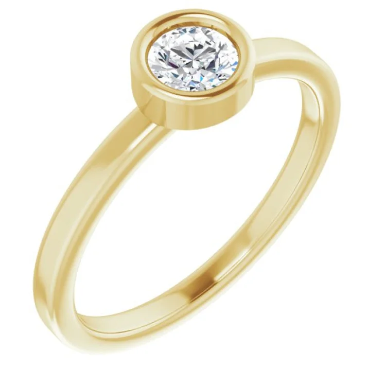 Classic Wedding Rings For Timeless Glam-14K Yellow 4.5 mm Natural White Sapphire Ring