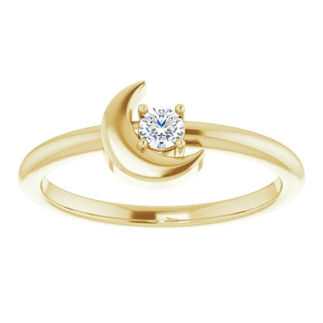 Elegant Sapphire Rings For Luxury Appeal-14K Gold 1/10 CT Natural Diamond Celestial Ring