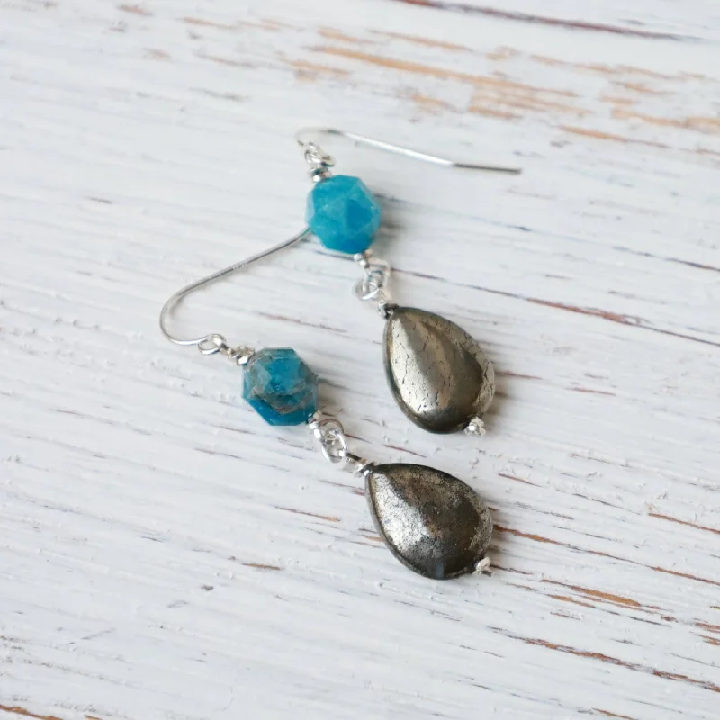 Affordable Earrings For Budget-Friendly Style-Apatite and Pyrite Earrings