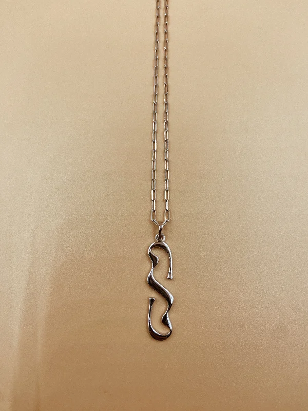 Letter S Necklace in 925 Sterling Silver