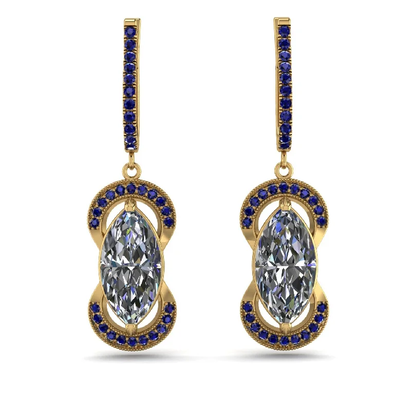 Designer Earrings For Exclusive Style-Marquise Vintage Diamond Earrings - Marley No. 61