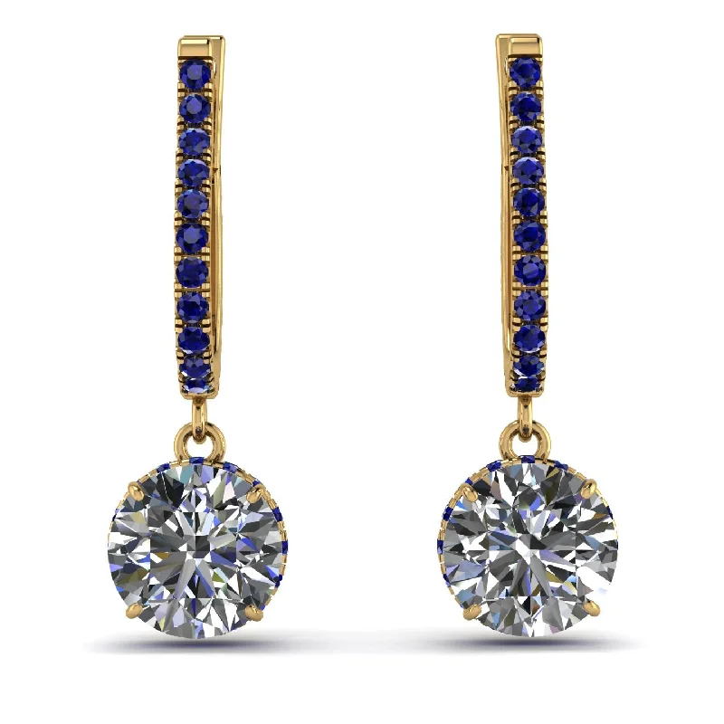 Artistic Earrings For Creative Looks-Diamond Dangle Earrings With Hidden Halo - Adaline No. 61