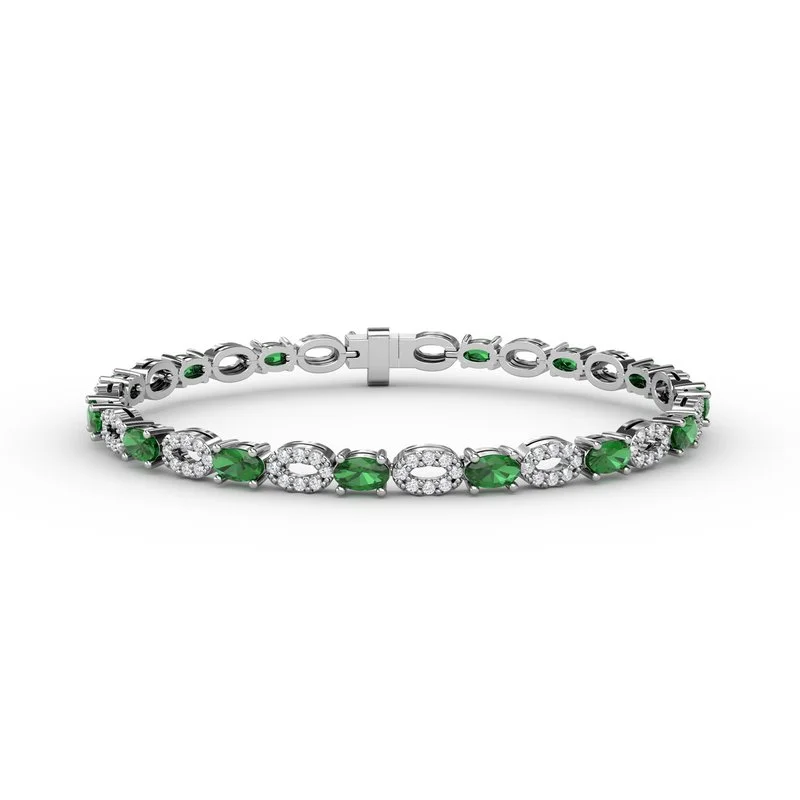 Timeless Pearl Bracelets For Classic Elegance-Interchanging Emerald and Diamond Bracelet B1164E