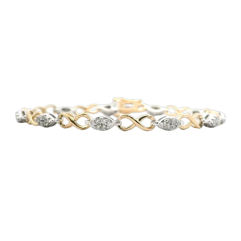 Sparkling Sapphire-Set Bracelets For Elegant Glam-14K Yellow and White Gold Diamond Bracelet