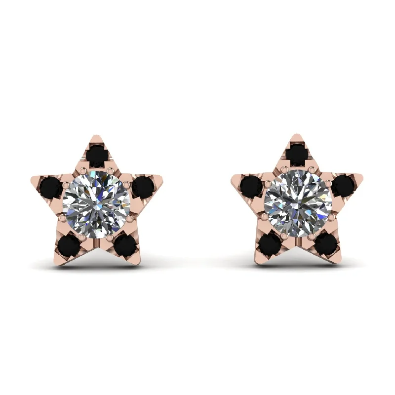 Large Stud Earrings For Bold Statements-Star Halo Diamond Earrings - Zelda No. 32