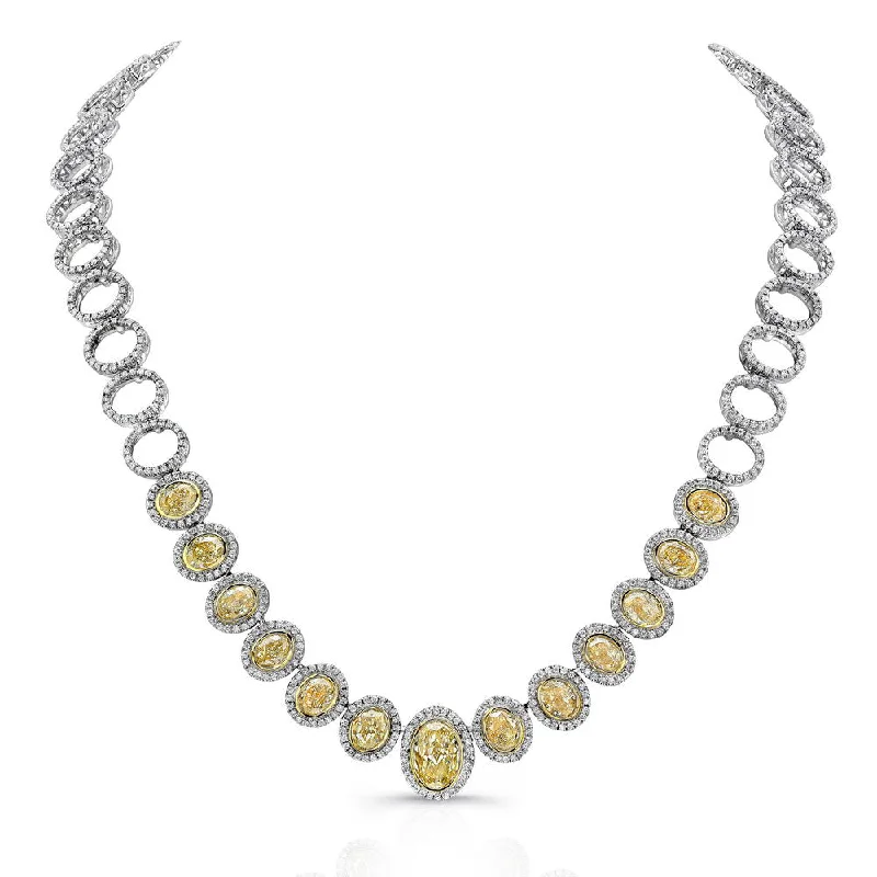 Uneek Oval Fancy Yellow Diamond Necklace