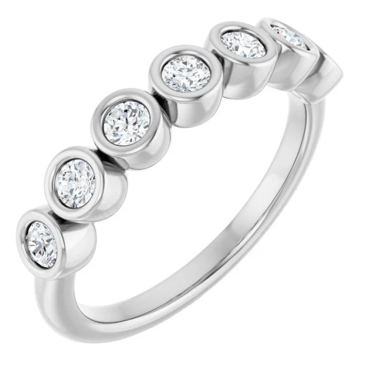 Luxury Wedding Rings For Elegant Brides-14K White 3/8 CTW Lab-Grown Diamond  Anniversary Band