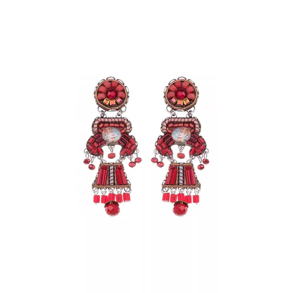 Affordable Hoop Earrings For Stylish Looks-Red Roses Earrings