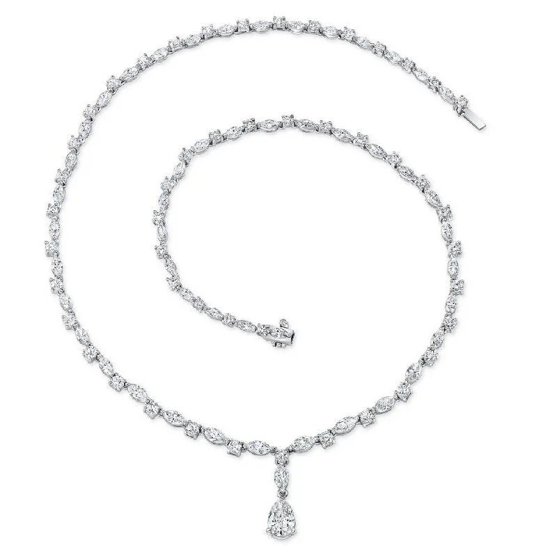 Uneek Signature Collection Pear Shaped Diamond Drop Necklace