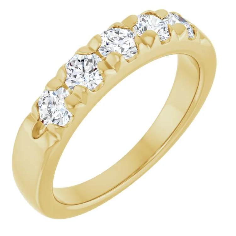 Stunning Gold Rings For Fashionable Looks-14K Yellow 3/4 CTW Lab-Grown Diamond  French-Set Anniversary Band