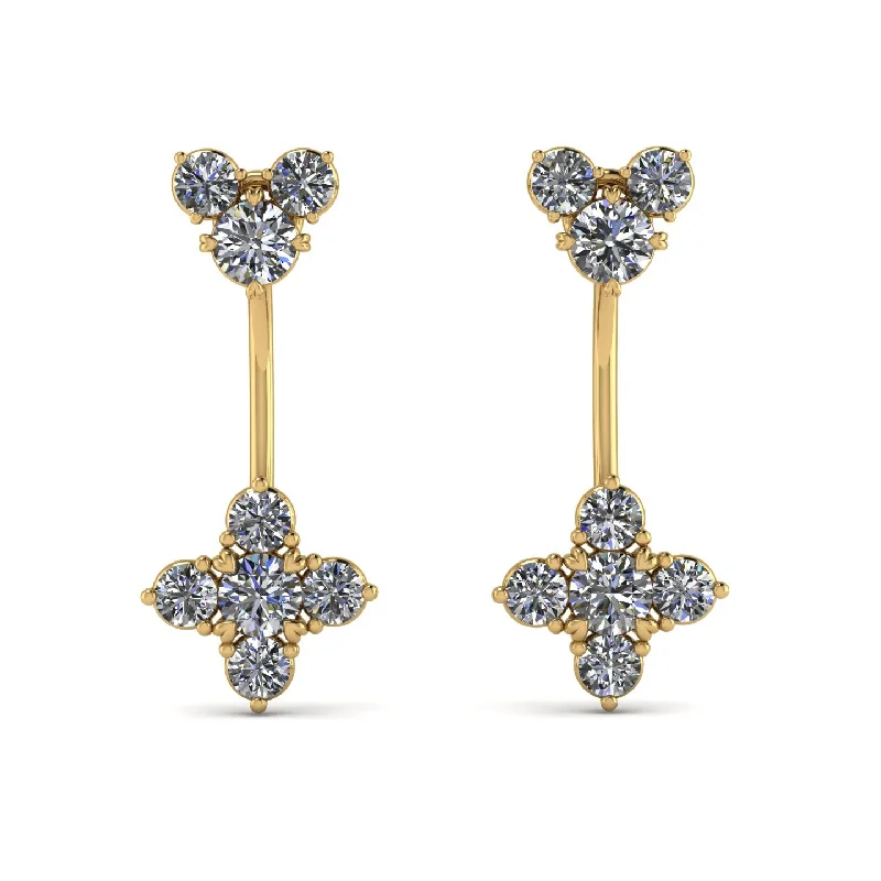 Trendy Earrings For Nighttime Fashion-Hanging Diamond Compass Earrings - Brittany No. 1