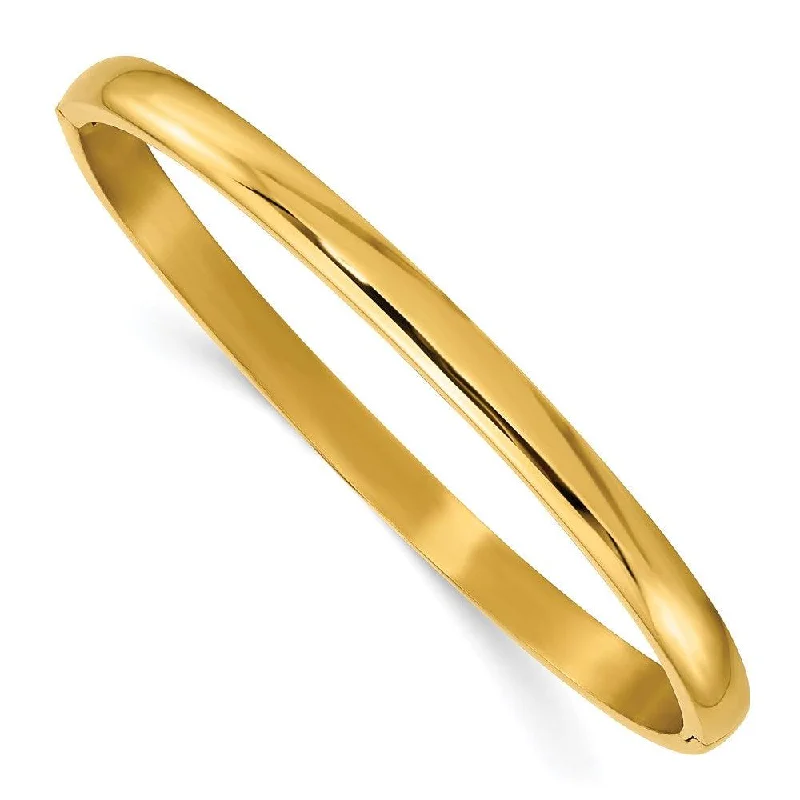 Classic Cuff Bangles For Stylish Looks-Titanium Polished Yellow IP-plated 5mm Hinged Bangle