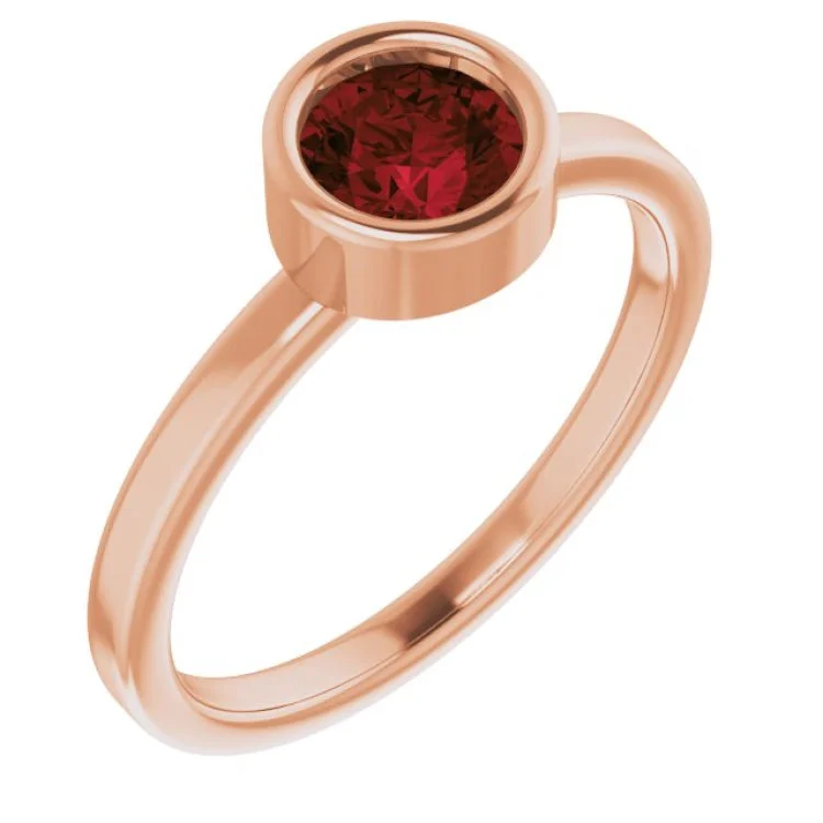 Gorgeous Engagement Rings For Memorable Proposals-14K Rose 5.5 mm Natural Mozambique Garnet Ring