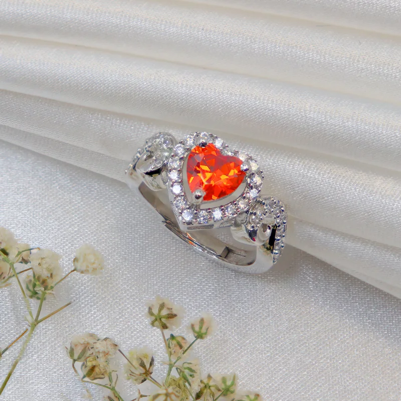 Luxury Diamond Rings For Elegant Weddings-Vintage Beauty Heart Sterling Silver Ring