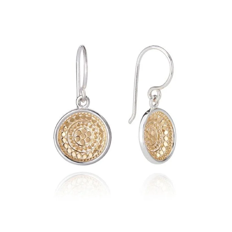 Elegant Silver Earrings For Everyday Wear-Classic Dish Drop Earrings - Gold & Silver