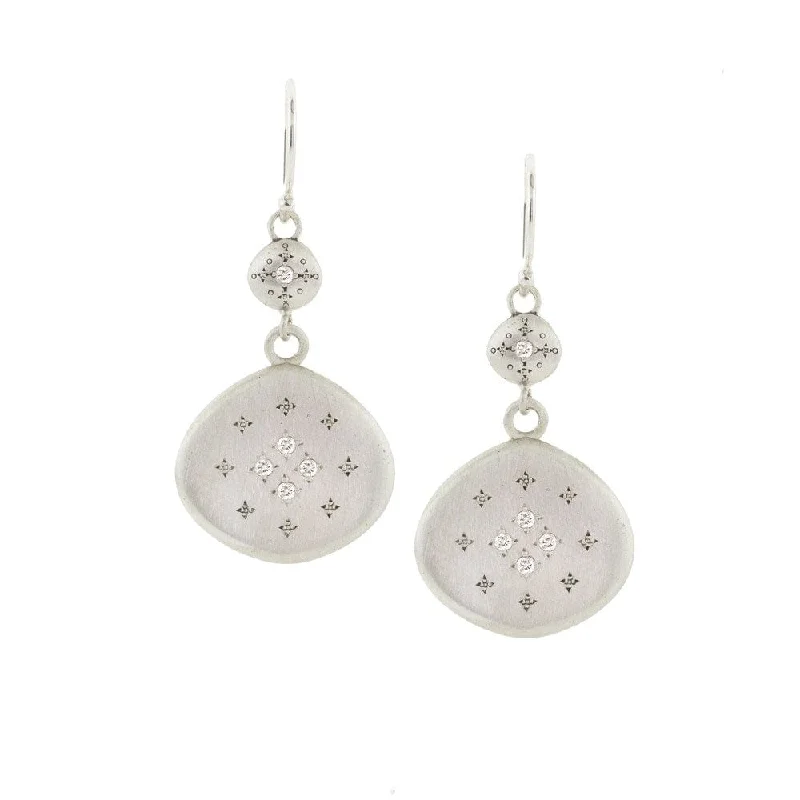 Stunning Crystal Earrings For Glamorous Appeal-Silver Lights Earrings with Charms in Diamond