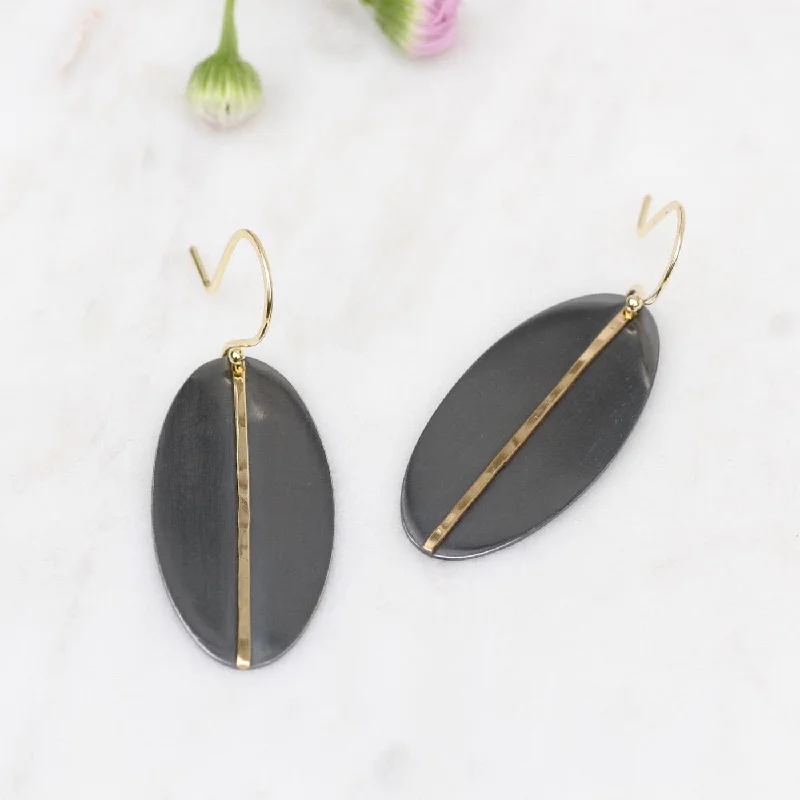 Classic Drop Earrings For Timeless Style-Narrow Mod Oval Earrings