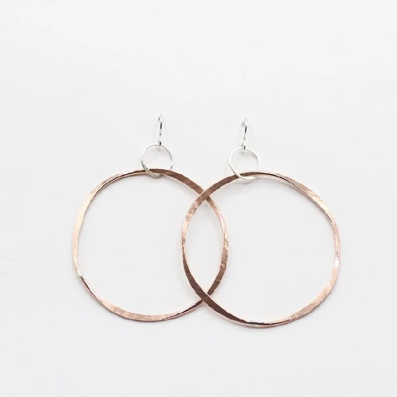 Trendy Dangle Earrings For Casual Looks-Large Copper Hoop Earrings