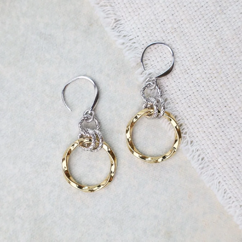 Sparkling Beaded Earrings For Festive Looks-Sterling Silver & Yellow Gold Plated Kapua Earrings