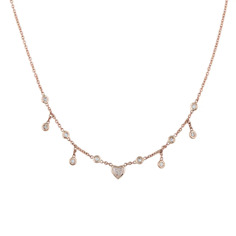 HEART CENTER HALF SHAKER NECKLACE