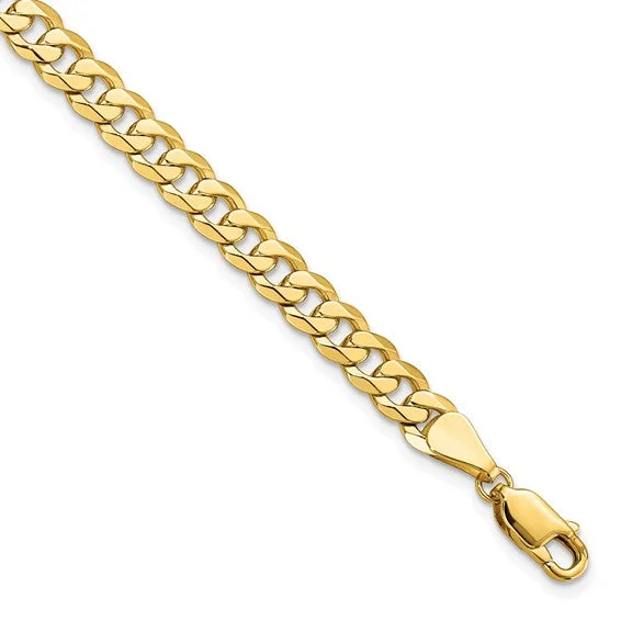 Timeless Gold-Chain Bracelets For Luxury Fashion-14K 4.5mm Flat Beveled Curb Bracelet