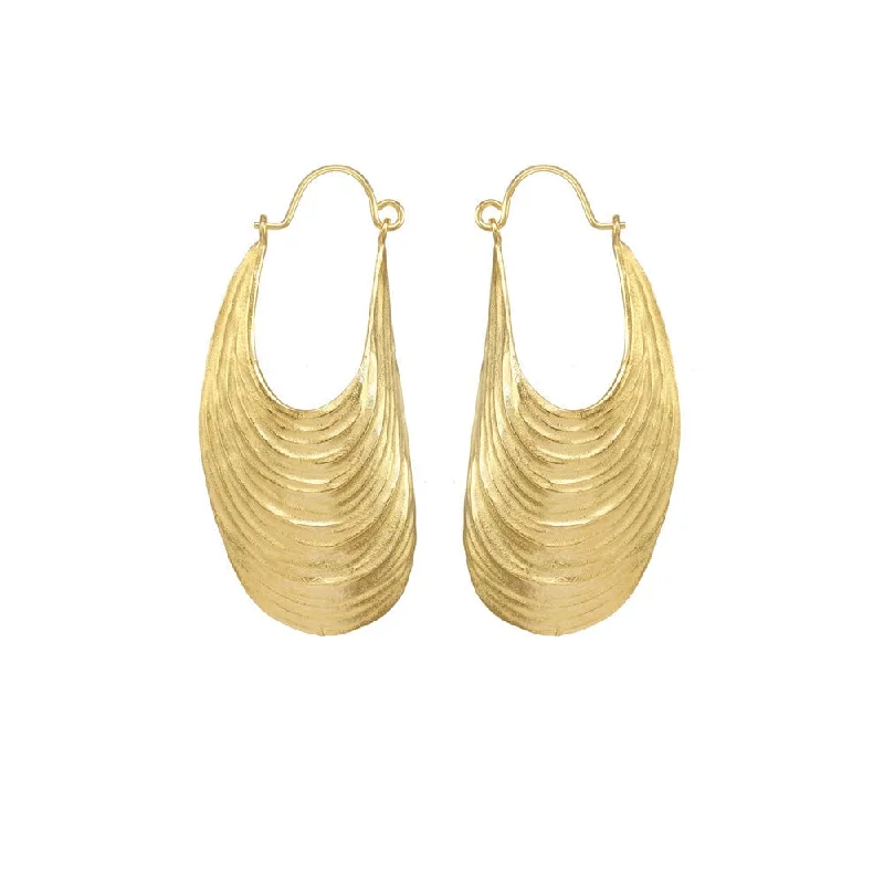 Vintage Earrings For Retro Style-Serenity Shell Earrings In 18K Gold Vermeil