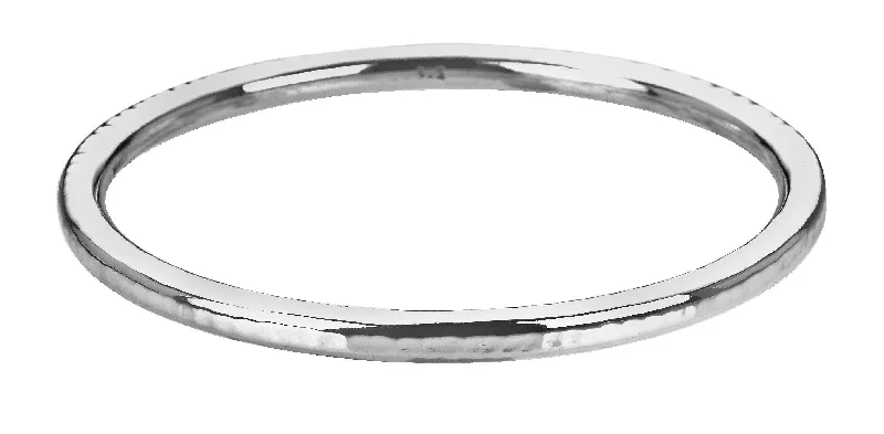 Modern Stainless Steel Bangles For Everyday Wear-Sterling Silver Hammered Bangle