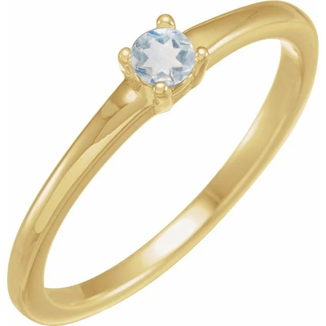 Classic Wedding Rings For Timeless Glam-14K Yellow Gold Natural Blue Sheen Moonstone Ring