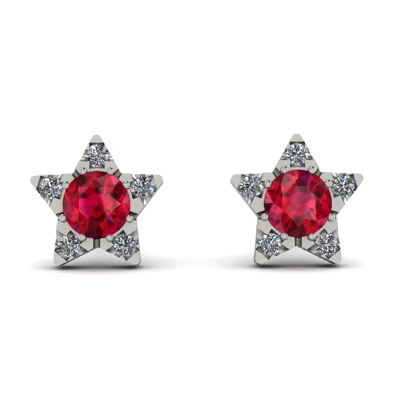 Elegant Bead Earrings For Classy Glam-Star Halo Ruby Earrings - Zelda No. 12