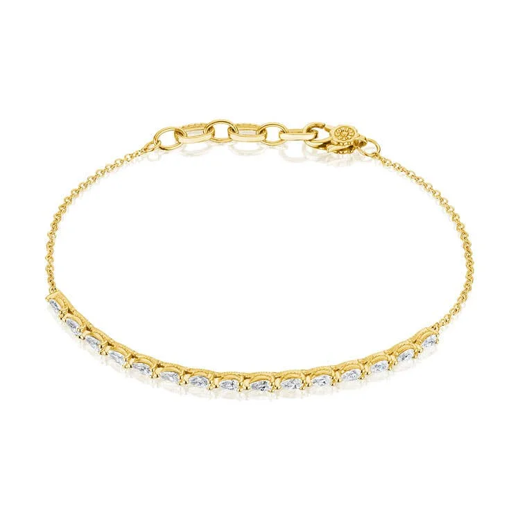 Affordable Gemstone Bracelets For Budget-Friendly Style-Stilla | Pear Diamond Bracelet in 18k Yellow Gold FB6757Y