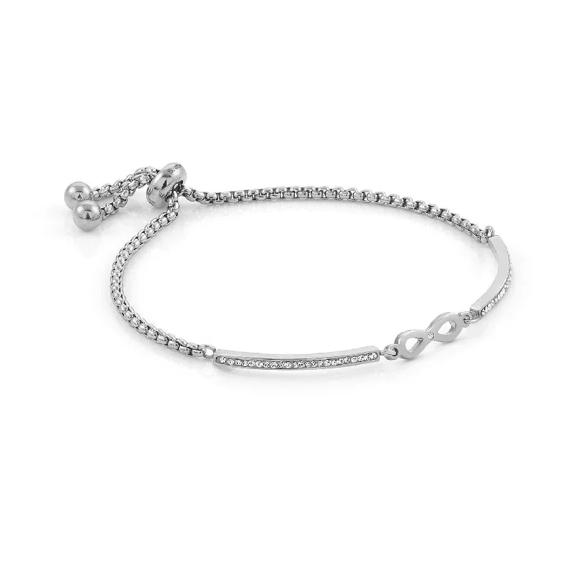 Luxury Diamond Bangles For Special Occasions-Nomination Milleluci Zirconia Infinity Half Bangle Bracelet