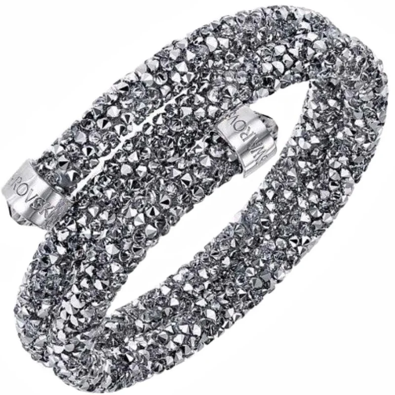 Colorful Beaded Bangles For Playful Fashion-Swarovski Women's Bangle - Crystaldust Blue and Grey Crystal | 5283623