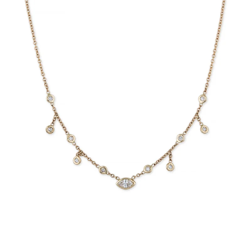 MARQUISE CENTER HALF SHAKER NECKLACE