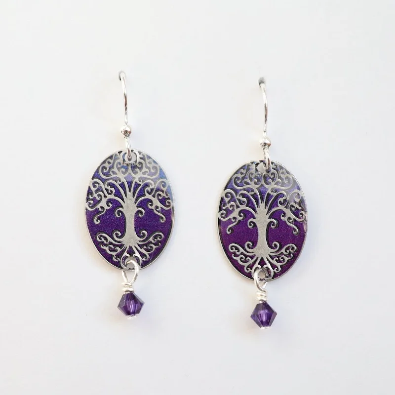 Trendy Resin Earrings For Modern Fashion-Blue Tree of Life with Deep Roots Earrings